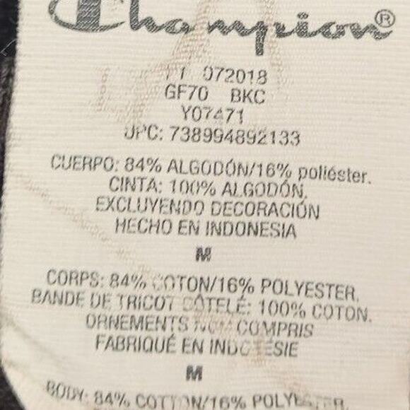 Champion Reverse Weave Crewneck Sweatshirt Mens M Faded Black Sweater Spellout - Picture 6 of 8